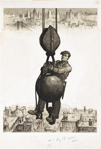 HARRY (H. A.) BURNE (DATES UNKNOWN) "Steel Pusher."